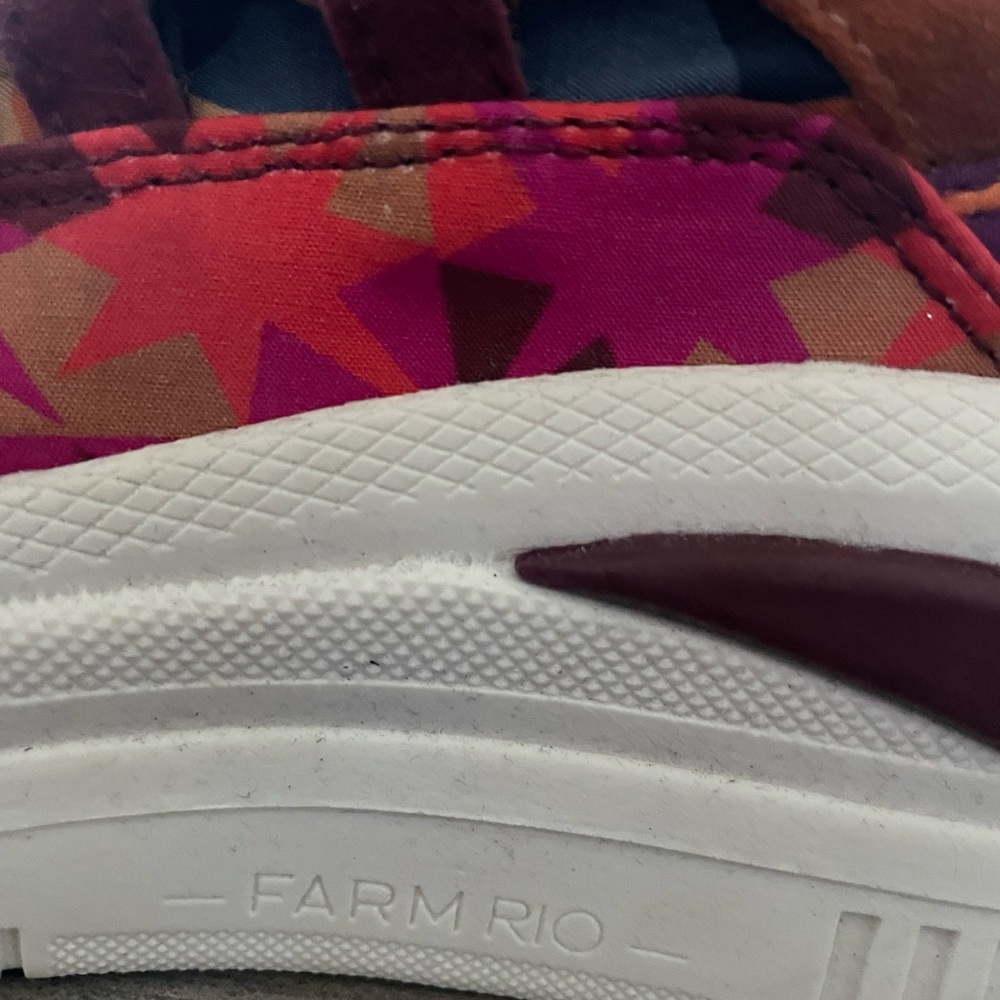 Farm Rio Anthro Graphic Scarves Mixed Media Geometric pattern platform Sneaker - Picture 8 of 12